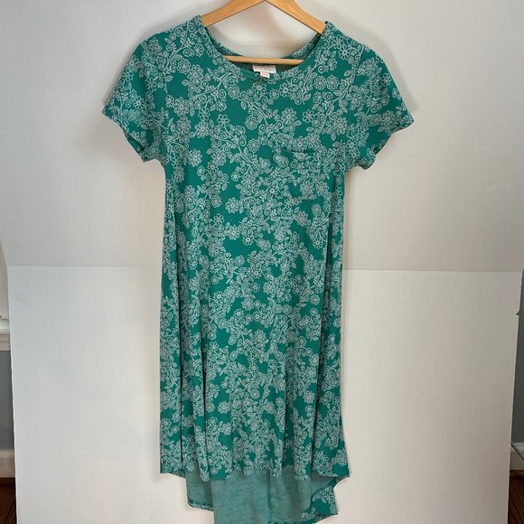 LulaRoe Carly Dress Teal Floral Size XXS - Picture 1 of 3